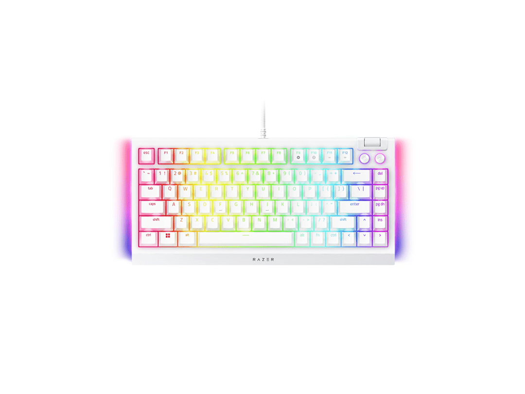 Razer BlackWidow V4 75% Mechanical Gaming Keyboard - White in Qatar Razer BlackWidow V4 75% Mechanical Gaming Keyboard - White in Qatar
